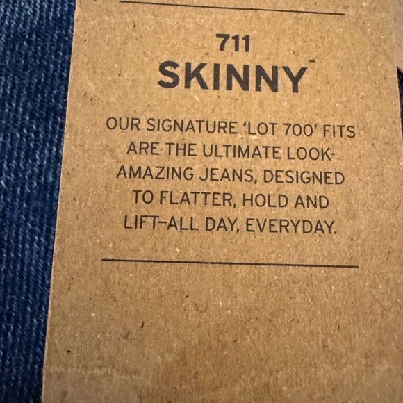 Levi's Altered 711 Skinny Mid Rise Jeans in Dark Wash - Picture 12 of 14